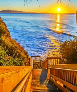 Santa Barbara California Beach Paint by numbers