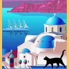 Santorini poster paint by number