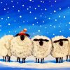 Sheep In Snow Art paint by numbers