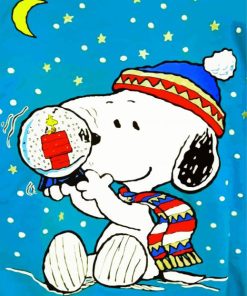 Snoopy In Christmas paint by numbers