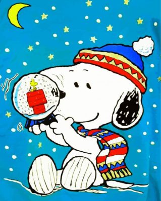 Snoopy In Christmas paint by numbers