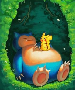 Snorlax Pokemon paint by numbers