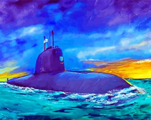 Submarine art paint by numbers