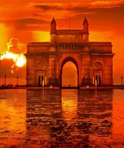 Sunset At Mumbai Gateway Of India Paint by numbers