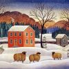 Three Sheep In Snow paint by numbers