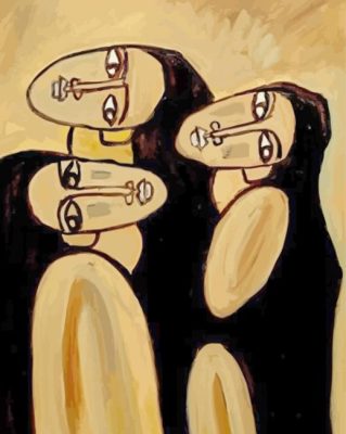 Three Women Faces panels paint by numbers