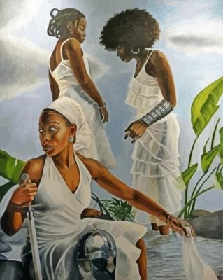 Three Black Women paint by numbers