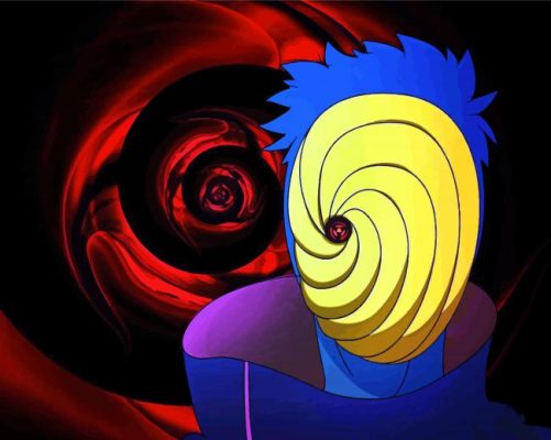 Tobi spiral face anime character paint by numbers