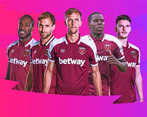 West Ham Players Sport paint by numbers