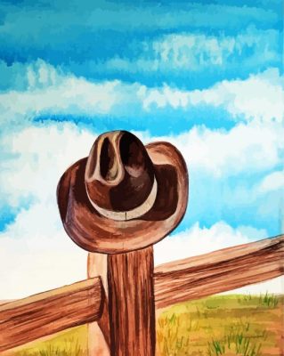 Western Cowboy Hat paint by numbers