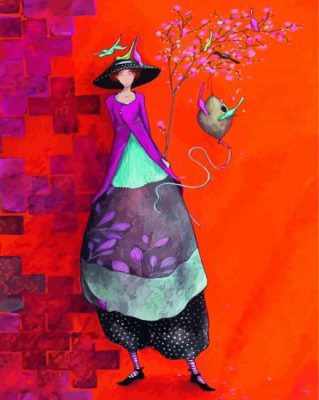 Whimsical Lady paint by numbers