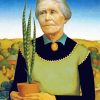 Woman with Plants by grant wood paint by numbers