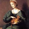 Woman with cat portrait paint by number
