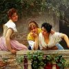 Young Girls On Balcony paint by numbers