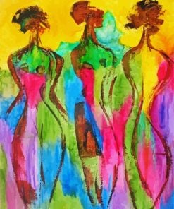 Abstract Three Womenpaint by numbers