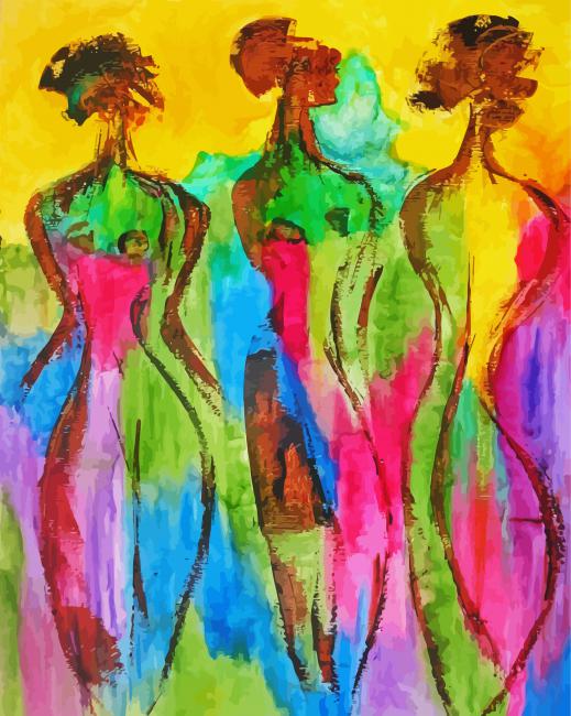 three women painting