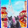 Abstract Cats In Paris paint by numbers