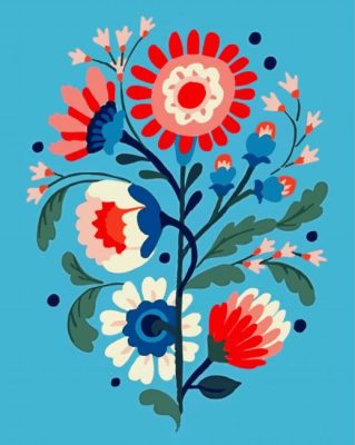 Aesthetic Flowers Illustration Art paint by numbers