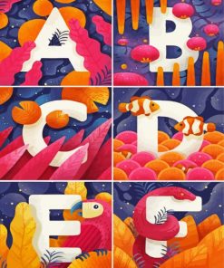 Aesthetic Alphabets paint by number