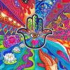 Psychedelic Hamsa paint by numbers