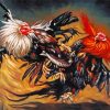 Rooster Fight paint by numbers