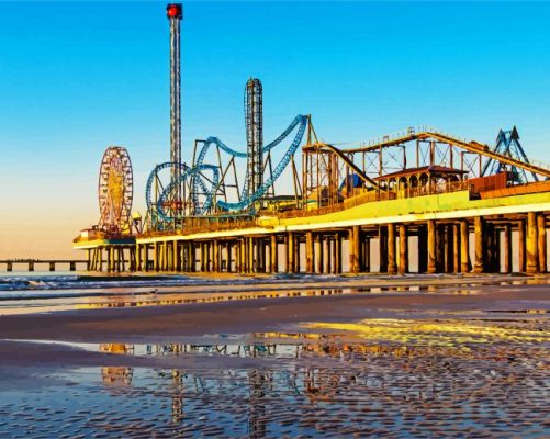 amusement park in Galveston paint by numbers