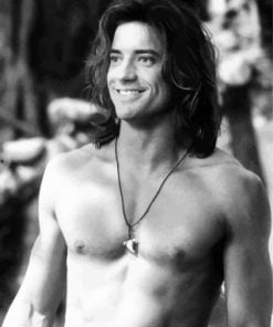 Black And White Brendan Fraser paint by numbers