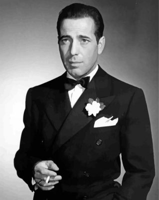 Black  And White Humphrey Bogart paint by numbers