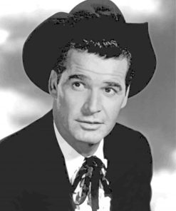 black and white James Garner paint by numbers
