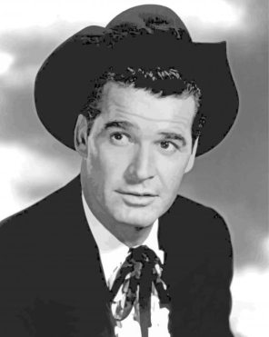 black and white James Garner paint by numbers