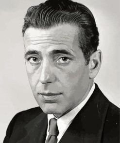 Black And White Actor Humphrey Bogart paint by numbers