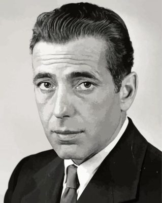 Black And White Actor Humphrey Bogart  paint by numbers