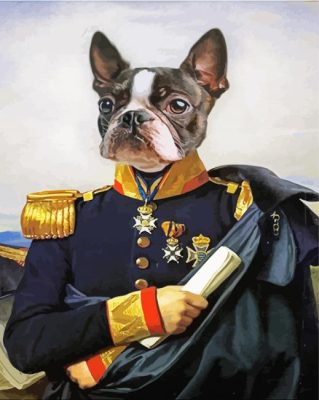 boston terrier in uniform johannes van den bosch paint by number
