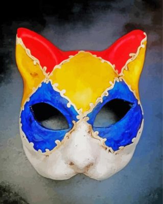 Cat Harlequin Mask Paint by numbers