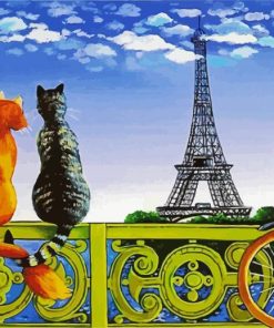 Cats In Paris Animals paint by numbers