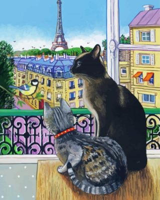 Cats In Paris paint by numbers