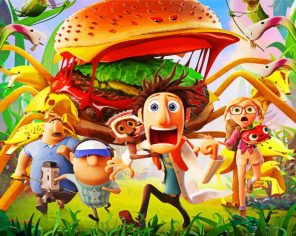 Cloudy With A Chance Of Meatballs Animation paint by numbers