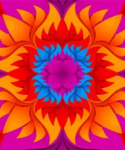 Colorful Flower Kaleidoscope paint by numbers