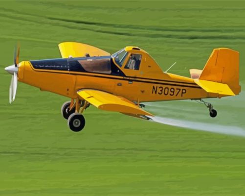 Yellow Crop Duster paint by numbers