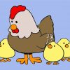 cute Hens and chicks art paint by number