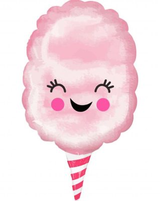 cute candy floss art paint by numbers