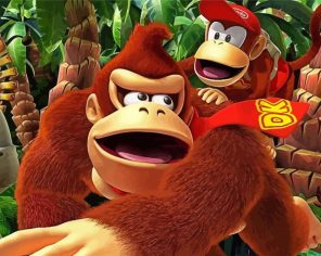 Donkey Kong And Diddy Kong Apes paint by numbers