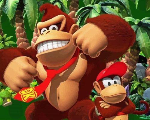 Donkey Kong And Diddy Kong Piant by numbers