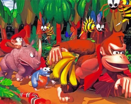 Donkey Kong Game paint by numbers