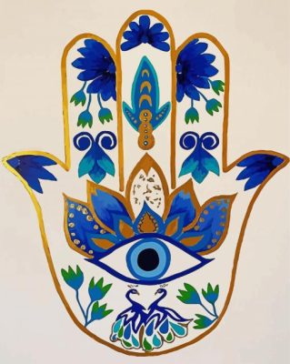 Evil Eye Hamsa - Paint By Numbers - Numeral Paint