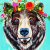 floral bear paint by number