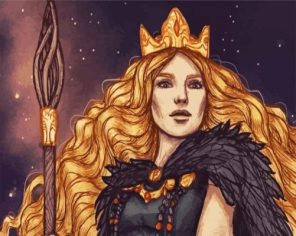 Freya Norse Goddess paint by numbers