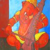 Ganesh With Musical Instrument Paint by numbers