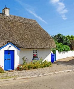 Irish Thatch Roof House paint by numbers