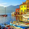 Malcesine Harbour paint by numbers